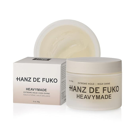 Hanz de Fuko Heavymade – Premium Men’s Hair Styling Pomade for an Extreme Hold, High Shine Finish – Water-Based, Humidity-Resistant Styler for Achieving Various Hairstyles – 2 oz, Travel Size