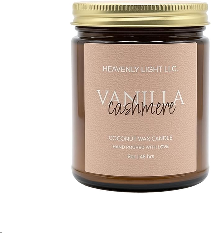 Vanilla Cashmere 100% Non-Toxic 9 oz Scented Soy Wax Candles