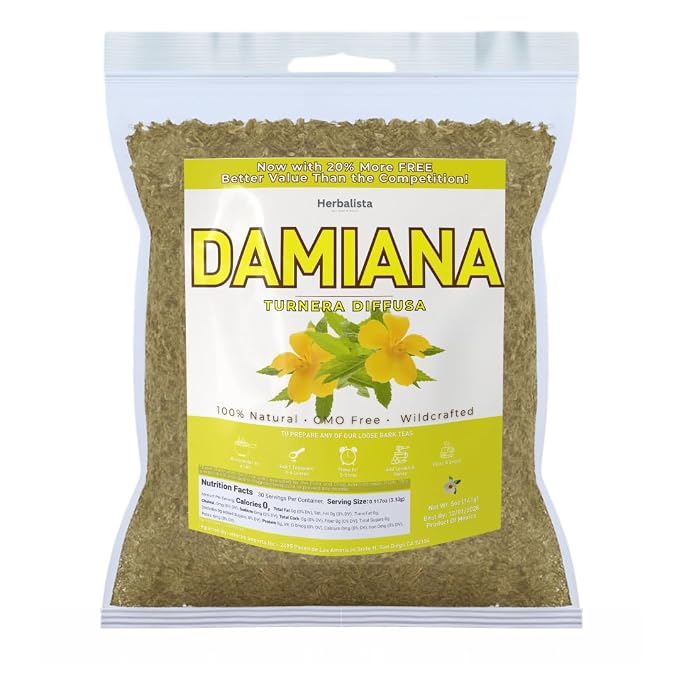 Herbalista - Viral 5oz (141g) Damiana Leaf Herbal Tea - Premium Turnera Diffusa | 100% All-Natural Loose Leaf| Non-GMO Mexican Herbal Tea Wildcrafted.