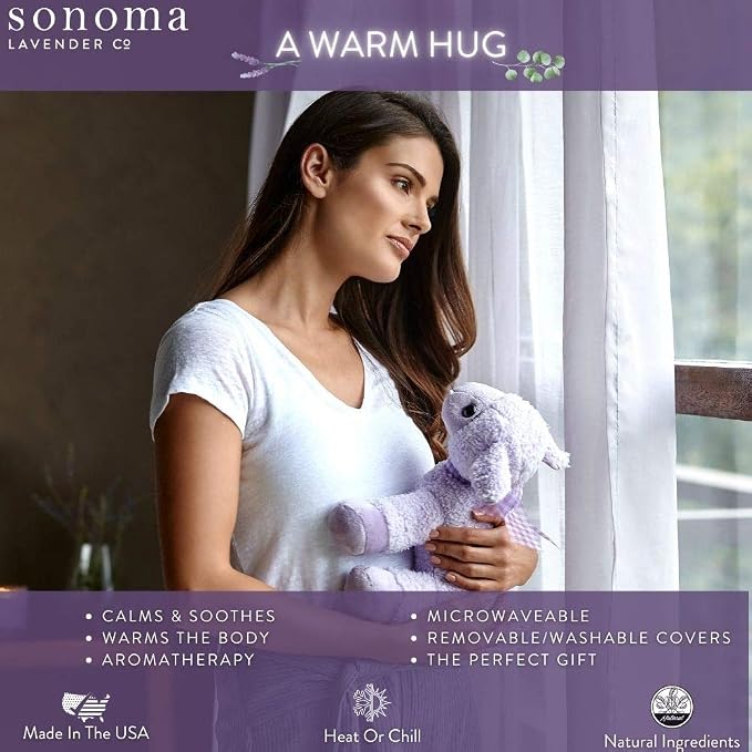 Sonoma Lavender Microwaveable Aromatherapy Pillows, Lavender Scented, Spunky The Lavender Monkey 12" with Removable Washable Cover Lavender Scented