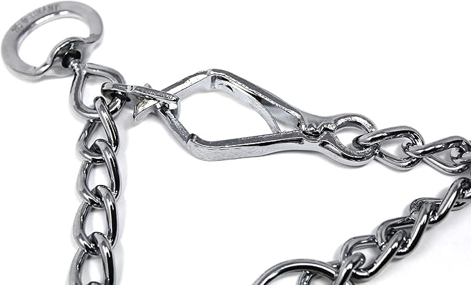 Herm Sprenger Chrome Plated Steel Training Prong Collar with Quick Release Snap for Dogs, 21-22 in x 3mm, Neck Size UP to 18 inches