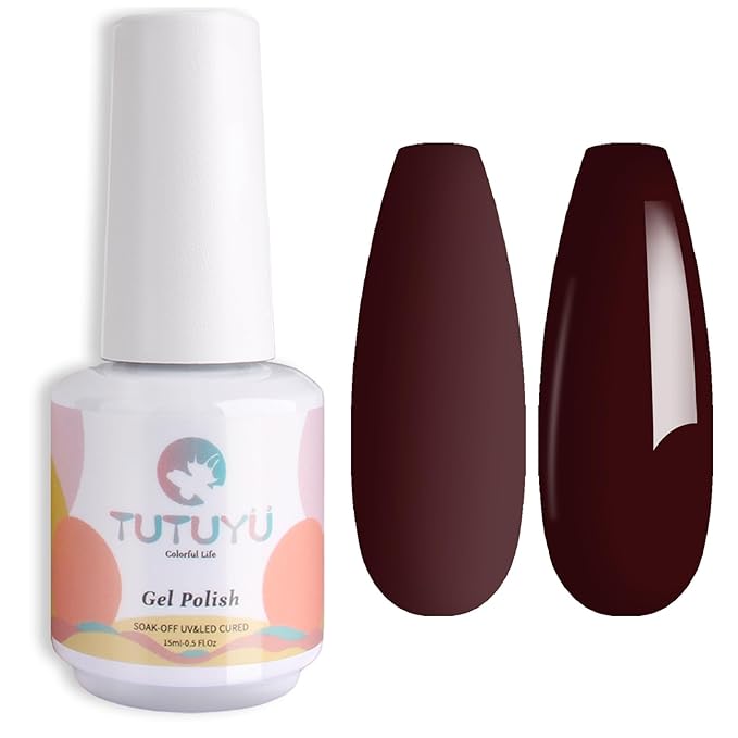 Maroon Dark Red Gel Nail Polish, 0.51 Fl Oz UV/LED Soak Off Burgundy Red Gel Polish for Manicure Salon or Nail Art Starter,Fall Winter Christmas Color - GP0052