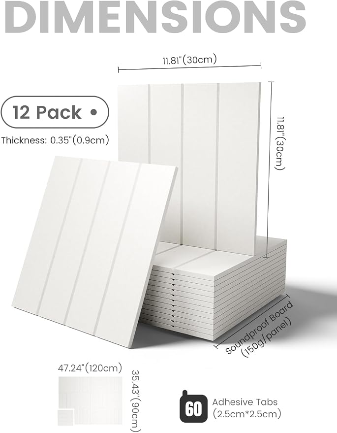 Fluxynara 48" x 36" Large Felt Bulletin Board, Milky White | 12 Pack Cork Board Alternative with 60 Safe Adhesive Tabs, Pin Boards for Wall Decor, Home, Office, Classroom,Dorm
