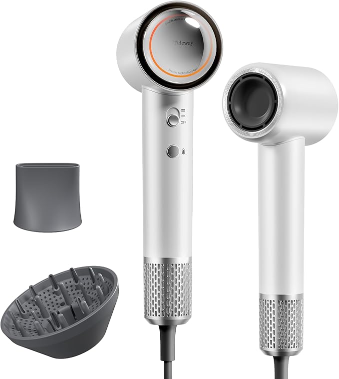 Tideway Hair Dryer Professional High-Speed Ionic Blow Dryer 110,000 RPM, Compact Hair Dryer with Magnetic Diffuser, Fast Drying with Brushless Motor Low Noise Smart Temperature Control-H11