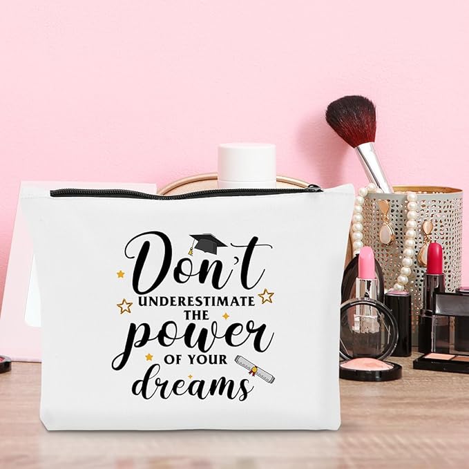 Graduation Gifts for Women, 2024 Graduation Congratulations Gifts Cosmetic Bag, Don't Underestimate The Power Makeup Bag, Inspirational Cheer Up Birthday Gifts for Friend Sister