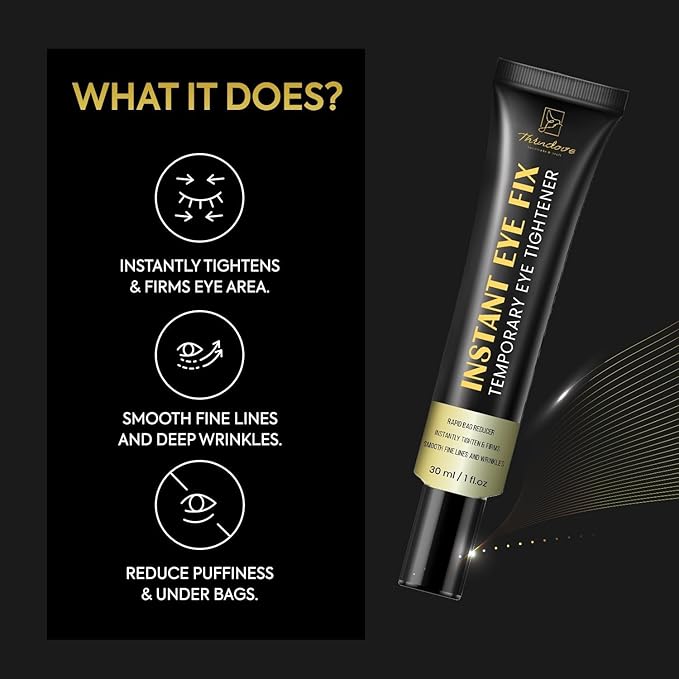 Temporary Instant Eye Tightener Cream – Visibly Reduces Puffiness, Under-Eye Bags, Wrinkles & Fine Lines in 2 Minutes, Firms, Lifts & Smooths Eye & Face Area, Anti-Aging Formula for Women and Men, 1oz