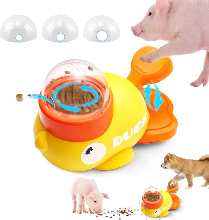 Interactive Treat Dispenser Toy for Cat Enrichment Toys to Play with, Dog Duck-Shaped Treat Toy, Duck Treat Dispenser for Dogs Cat Slow Feeder Food Puzzle, Mental Stimulation and IQ Training