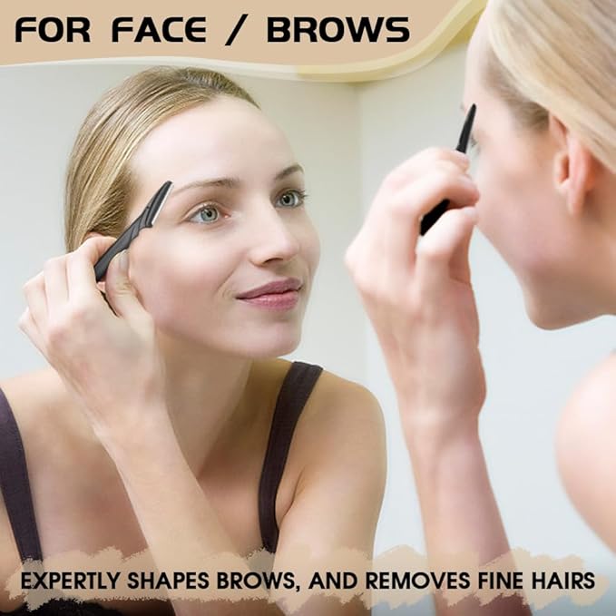 5-Piece Eyebrow Razor and White Bib Kit for Men & Women Christmas Gift- Professional Precision Brow Shaper