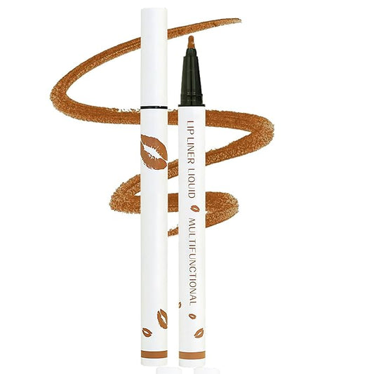 Longwear Liquid Lip Liner, 2025 New 2-in-1 Lip Liner Liquid Pen, Waterproof Long-Lasting Matte Liquid Lipstick for Women (05)