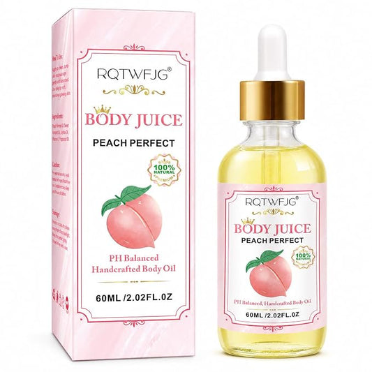 Peach Body Oil, 2.02 Fl Oz, Lightweight Body Moisturizer Oil with Dropper, Peach Scented Skin Care Oil for Dry-Feeling Skin, Massage and Daily Body Care (2.02 Fl Oz (Pack of 1))