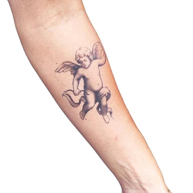 Angle Temporary Tattoos-2 Sheets, Christmas Cherubims Body Art Decals, Waterproof Decorative Transfer Stickers (angel)