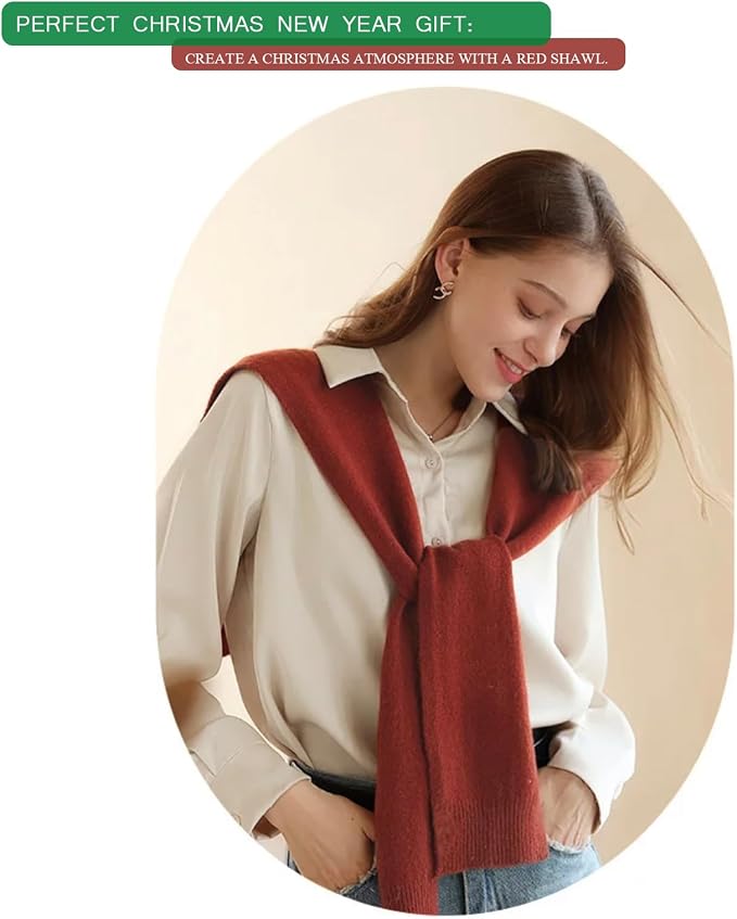 huablo Women's Fashion Knitted Shawl - Khaki Sweater Shawl for Air-Conditioned Rooms