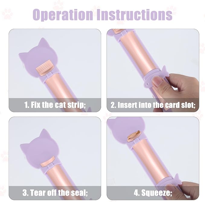 Gosknor 3pcs Cat Strip Feeders, Cute Cat Stripe Squeeze Spoon 3 Colors Cat Treat Feeding Spatula Lickable Wet Food Dispenser for Liquid Snack Puree Pet Supplies (Pink, Blue, Purple)