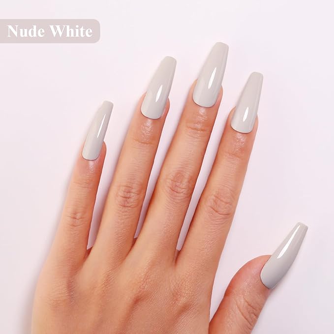 Imtiti Nude Gel Nail Polish, 0.5 Fl Oz Nude White Gel Polish Soak Off LED UV Nail Gel Polish Spring Summer DIY Nail Art Starter Manicure Salon