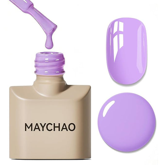 MAYCHAO 15ML Bight Purple Gel Nail Polish 1Pc Wisteria Gel Polish Soak Off UV LED Nail Polish Nail Art Starter Manicure Salon DIY at Home, 0.5 OZ