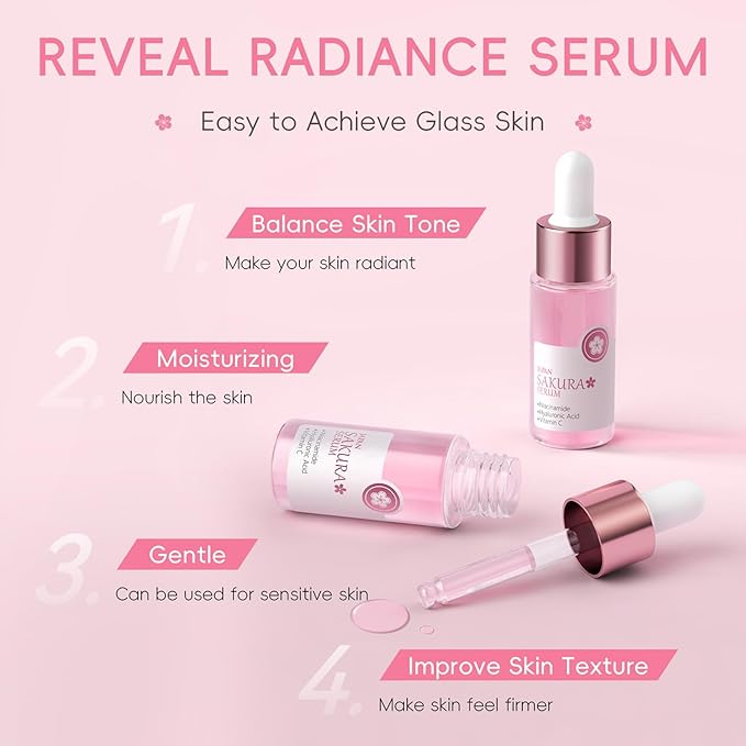 Gentle Milk Skincare for Girls 10-12, Kids Skin Care Set for Girls Ages 8-12, Milk Skincare Kit with Cleanser, Serum, Cream, Masks, Travel-Friendly & Hydrating Skincare for Teens (10 PCS, Sakura)