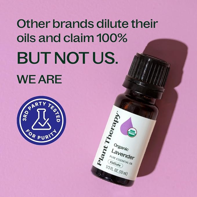 Plant Therapy Organic Lavender Essential Oil 100% Pure, USDA Certified Organic, Undiluted, Natural Aromatherapy, Therapeutic Grade 10 mL (1/3 oz)
