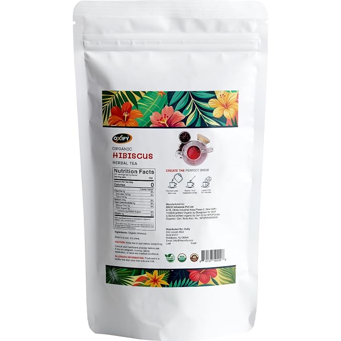 Oxify Organic Hibiscus Herbal Loose Tea- 16 oz (16 oz, Hibiscus)