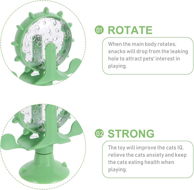 iplusmile Cat Puppy Feeding Toy Slow Food Dispenser with Rotating Windmill Puzzle Feeder Interactive Pet Slow Feeder 6.41X5.43X2.91 Inch