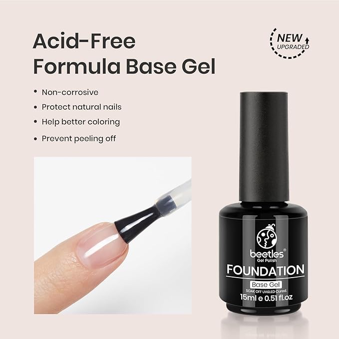 Beetles Jelly Gel Nail Polish 15ml Neutral Nude Pink Set with 2 Pcs 15ml No Wipe Gel Top Coat and Base Coat Set Rose Cocktail Soak Off Translucent UV LED Nail Lamp Nail Art Gel 0.5Oz