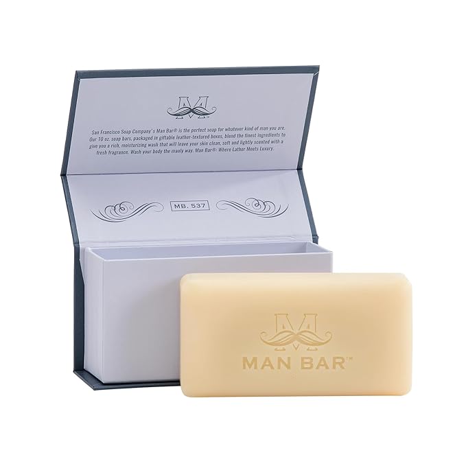 San Francisco Soap Company Man Bar 3-Piece Gift Set featuring all new scents: Coastal Driftwood, Peppered Patchouli, and Spiced Tobacco - GREAT GIFT - No Harmful Chemicals - Good for All Skin Types