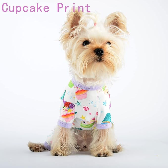 Dog Pajamas for Small Dogs Boy Girl, Dog Clothes Tiny Chihuahua Yorkie Spring Summer Shirt, Cute Puppy Outfit Pjs Jumpsuit Cat Onesie Apparel Pet Clothes