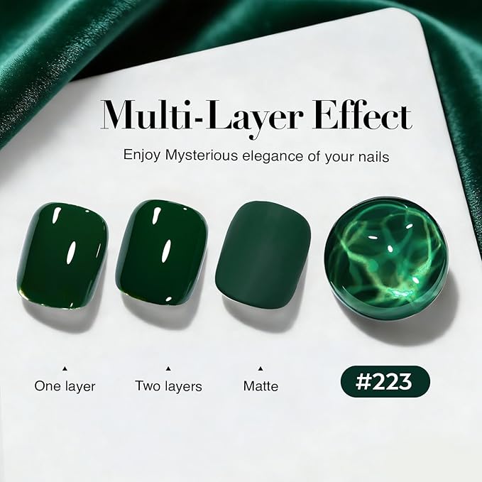 AZUREBEAUTY Deep Forest Green Nail Polish, St. Patrick's Day Quick Dry Formula, Strengthening Natural Nail Treatment, Home Salon DIY, Women Gift, 0.34 Fl Oz