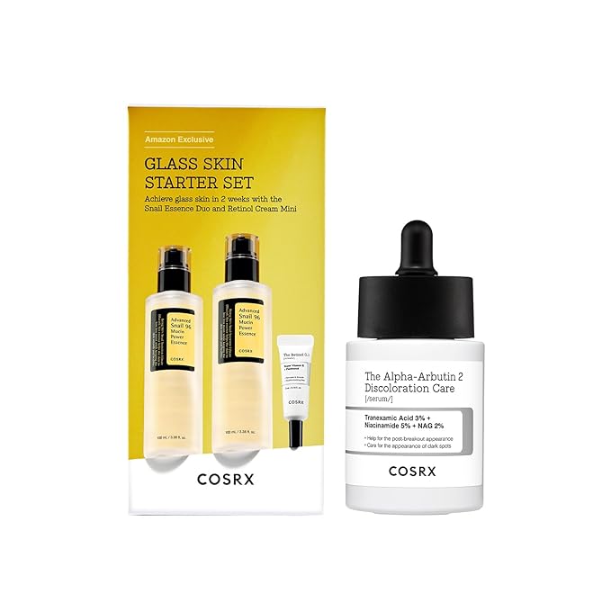 COSRX Glass Skin Starter Set + 2% Alpha Arbutin Discoloration Care Serum