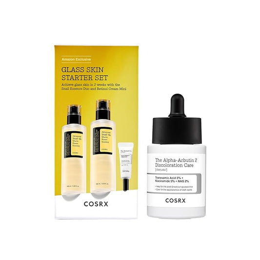 COSRX Glass Skin Starter Set + 2% Alpha Arbutin Discoloration Care Serum