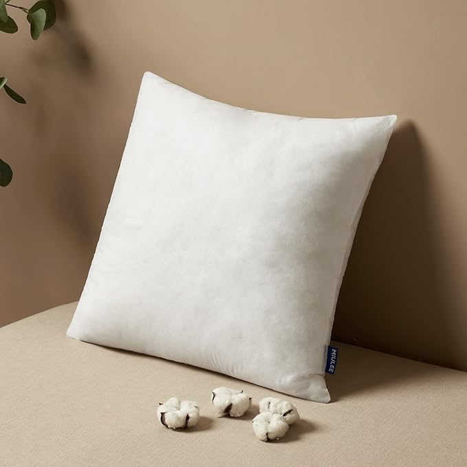 MIULEE Pillow Insert 16x16 Inch Decorative Square Throw Pillow Inserts | Premium Fluffy Pillow Forms Sham Stuffer for Sofa Couch Living Room
