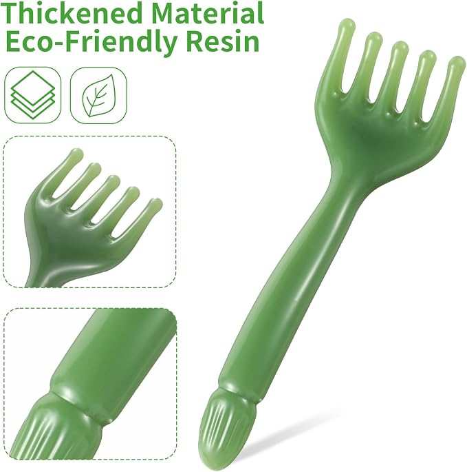WY LIGHTING LEVEL 2Pcs Head Massager Manual Hair Scalp Massager Gua Sha Five Claw Massage Tool Comb Portable Handheld Resin Relax Tool for Father's Day Mother's Day Gifts (Green)