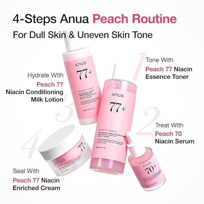 Anua Peach 70 Niacinamide Serum, Daily Glow Serum For Face, Skin Tone & Dullness Care with Vitamin B12, Lightweight, Hydrating For Glass Skin Effect, Korean Skin Care, 1.01 fl.oz