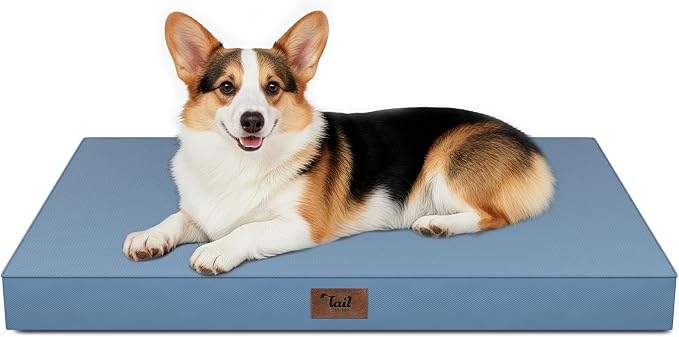 Outdoor Waterproof Orthopedic Dog Bed for Large Dogs | Egg Crate Foam for Joint Support, TPU Waterproof Layer, Machine Washable 1680D Oxford Cover, 36 x 27 Inch, Up to 65 lbs