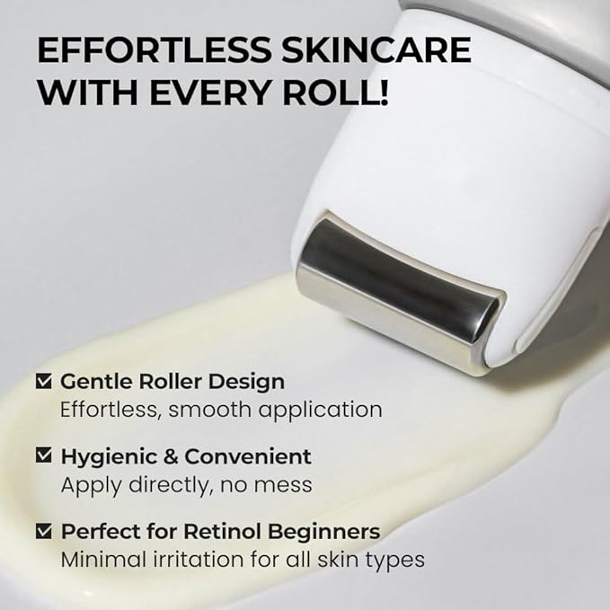 [SKIN&LAB] Retinol Lifting Roller Cream with Massage applicator, Vegan Anti Aging Face and Neck Cream for Reduce Wrinkles and Fine Line, For Face, Neck, Décolleté Wrinkle Care, 1.69 fl. oz.