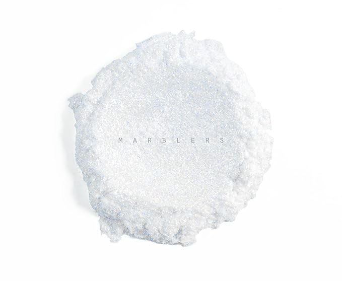 MARBLERS Chunky Natural Mica Powder [White Blue Pearl] 0.11oz (3g) | Highly Pigmented | Non-Toxic, Vegan, Cruelty-Free | Eyeshadow, Body Butter, Nail Polish, Nail Art | Party, Body, Face Makeup