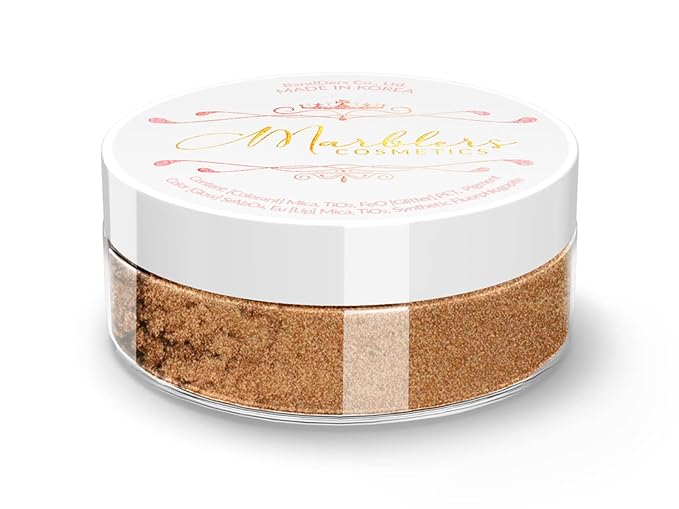MARBLERS Fine Natural Mica Powder [Bronze] 0.11oz (3g) | Highly Pigmented | Non-Toxic, Vegan, Cruelty-Free | Eyeshadow, Body Butter, Nail Polish, Nail Art | Party, Body, Face Makeup
