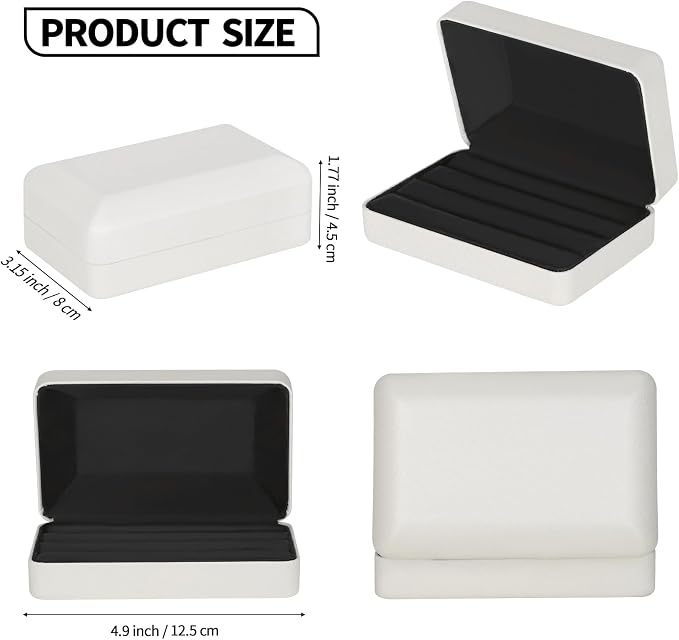 KUKUVR Velet Jewelry Ring Storage Box | Travel Jewelry Case with 3 Slot Ring Display Organizer