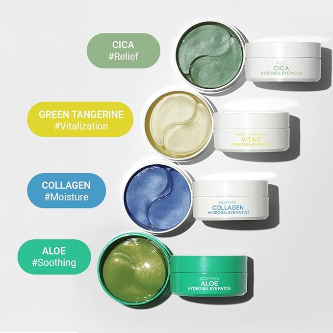 tenzero Soothing Aloe Hydrogel Eye Patch 60 Patches (90g), Aloe Vera Treatments for Puffy Eye, Fine Lines, Soothing, Eye Puffiness Reducer, Hydrating Eye Pads, Korean Under Eye Masks Skincare