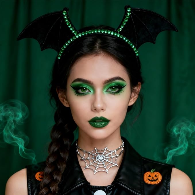 16 Colors Green Glitter Matte Eyeshadow Makeup Palette,Elphaba Witch Costume Eyeshadow Makeup, Forest Green Yellow Colorful Eye Shadow Plattet for Witch Cosplay Halloween SFX Makeup