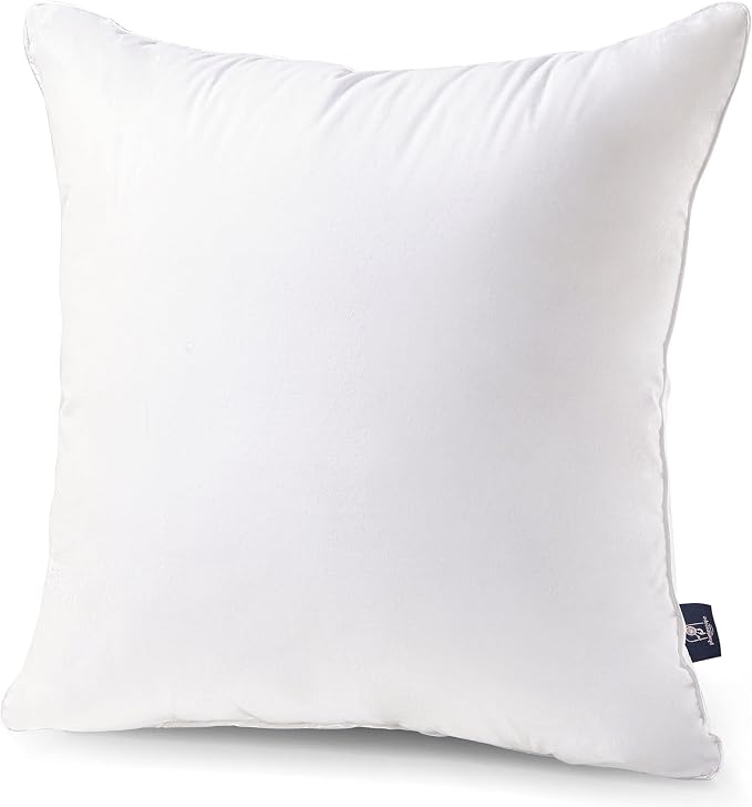 Phantoscope Throw Pillow Insert with 100% Cotton Cover, 20x20 Inch, 1 Pack | Soft Supportive Throw Pillows for Couch Bed, Hypoallergenic Breathable Pillows Inerts, Square Decorative Cushion Sham Stuffer