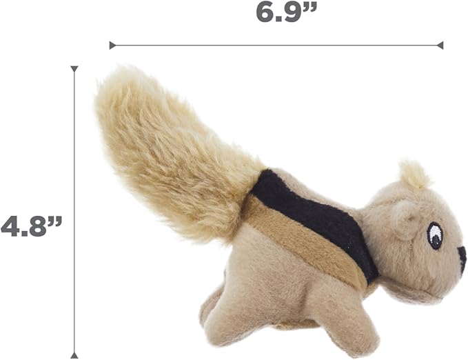 Outward Hound Squeakin' Squirrels Plush Squeaky Dog Toys, 3-Pack, 7"