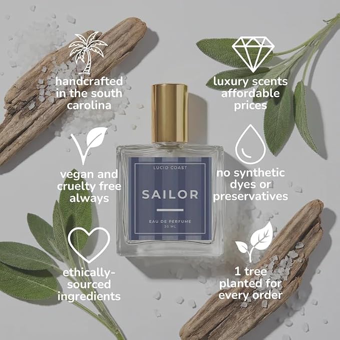 Sailor – Inspired by J.Malone Sage & Sea Salt – Long Lasting Eau de Parfum – Unisex Scent with Notes of Sea Salt, Ambrette & Wood Sage – Clean, Vegan & Plant-Based Perfume