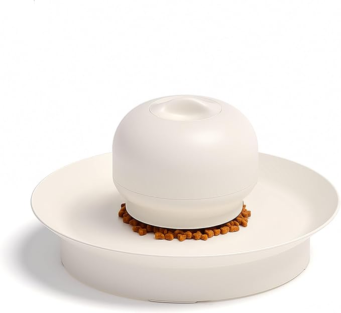 Cat Slow Feeder, Adjustable Cat Slow Feeder for Indoor Cats, Cat Food Dispenser with Twist-to-Adjust Food Flow, Interactive Dry Food Feeder, Gravity Cat Feeder for Fast Eaters
