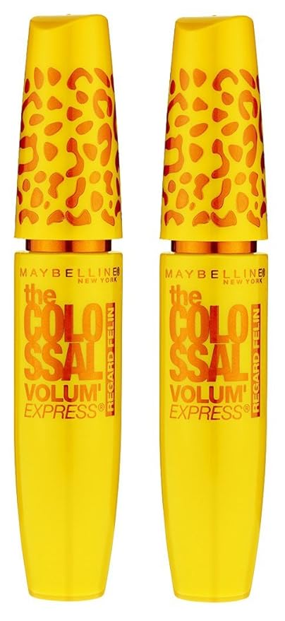 Maybelline New York Volum' Express The Colossal Cat Eyes Washable Mascara Makeup, Glam Black, 2 Count, Washable Glam Black