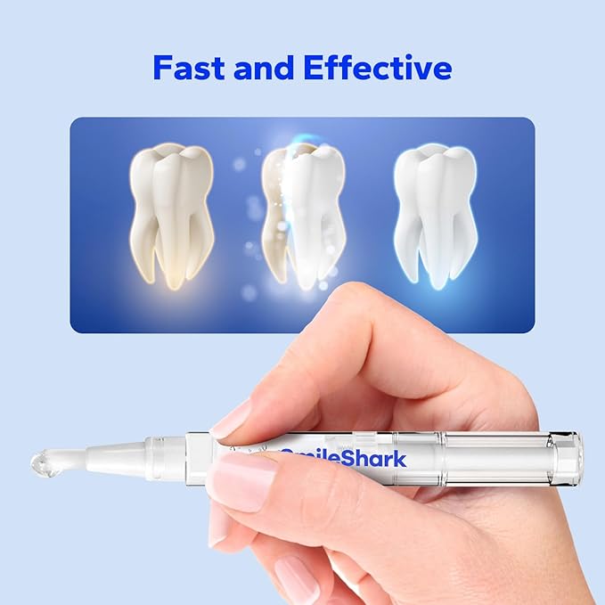 SmileShark Premium Teeth Whitening Pens (4 Count), Sensitive-Free Whitening Gel, Professional-Strength Formula, On-The-Go Tooth Gel for Adults