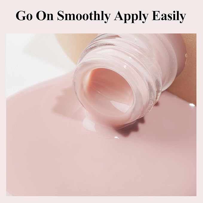 Nude Nail Polish Quick Dry, Natural Sheer Color Nail Lacquer, Long Lasting & Fast Drying, Fingernail Concealer Polish, 12ML for French Manicure Gift