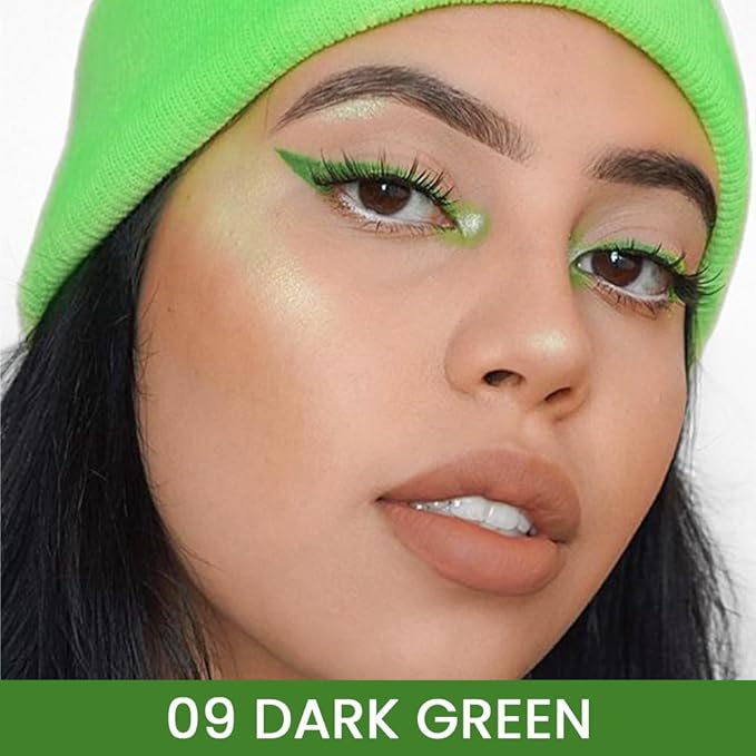 AMY'S DIARY Green Gel Eyeliner Pencil,Waterproof Smudge Proof Eye Liner Pen,Cat Eye Goth Halloween Makeup,Eye Face Paint Lipstick Crayon,Color Colorful Eyeliner Eyeshadow Stick (green)
