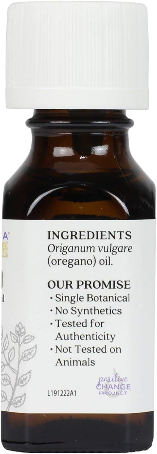 Aura Cacia 100% Pure Oregano Essential Oil, GC/MS Tested for Purity, 15 ml, Origanum vulgare, 0.5 Fl Oz (Pack of 2)