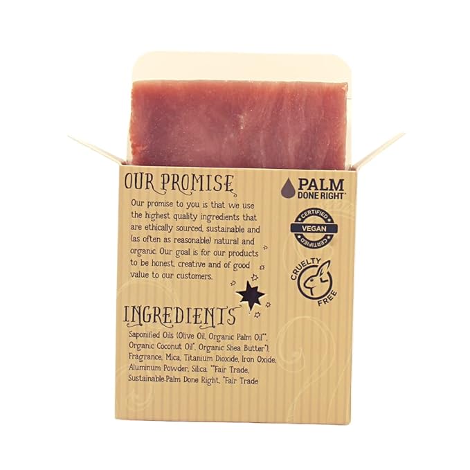 Natural Pink Sugar Bar Soap - Gentle Cleansing for Sensitive Skin, Floral - 3 Pack