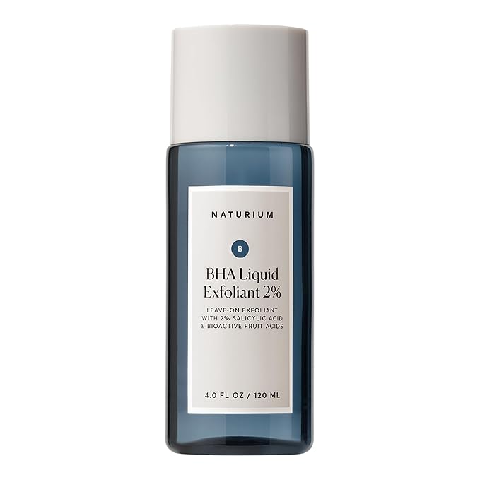 Naturium BHA Liquid Exfoliant 2%, Leave-on Face & Skin Care Exfoliating Pore Treatment, with Salicylic Acid & Bioactive Fruit Acids, Packaging May Vary, 4 oz